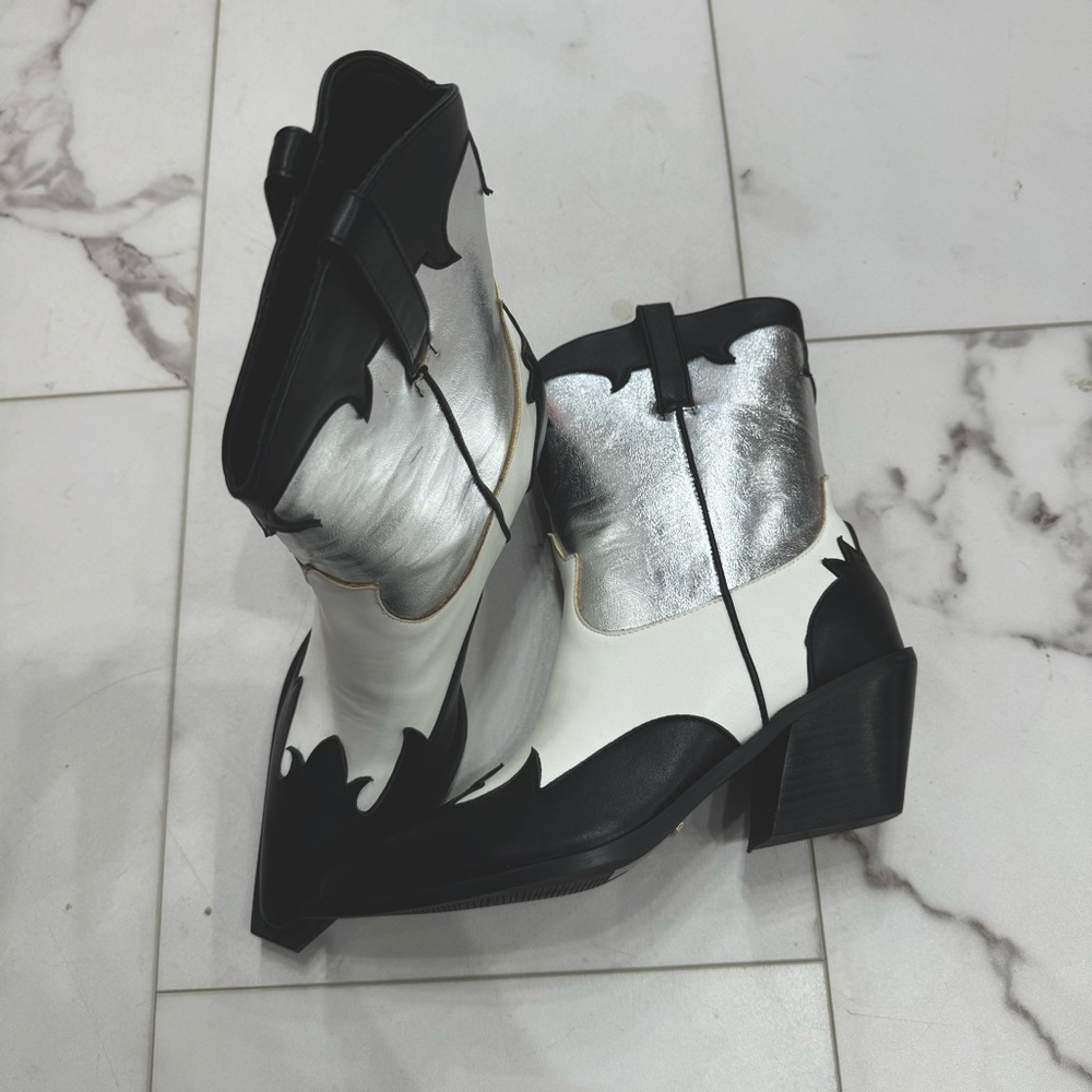 Metallic Cowboy Booties